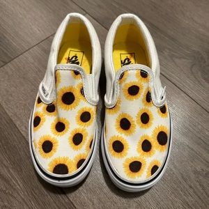 Kids Sunflower Slip On Vans Size 12